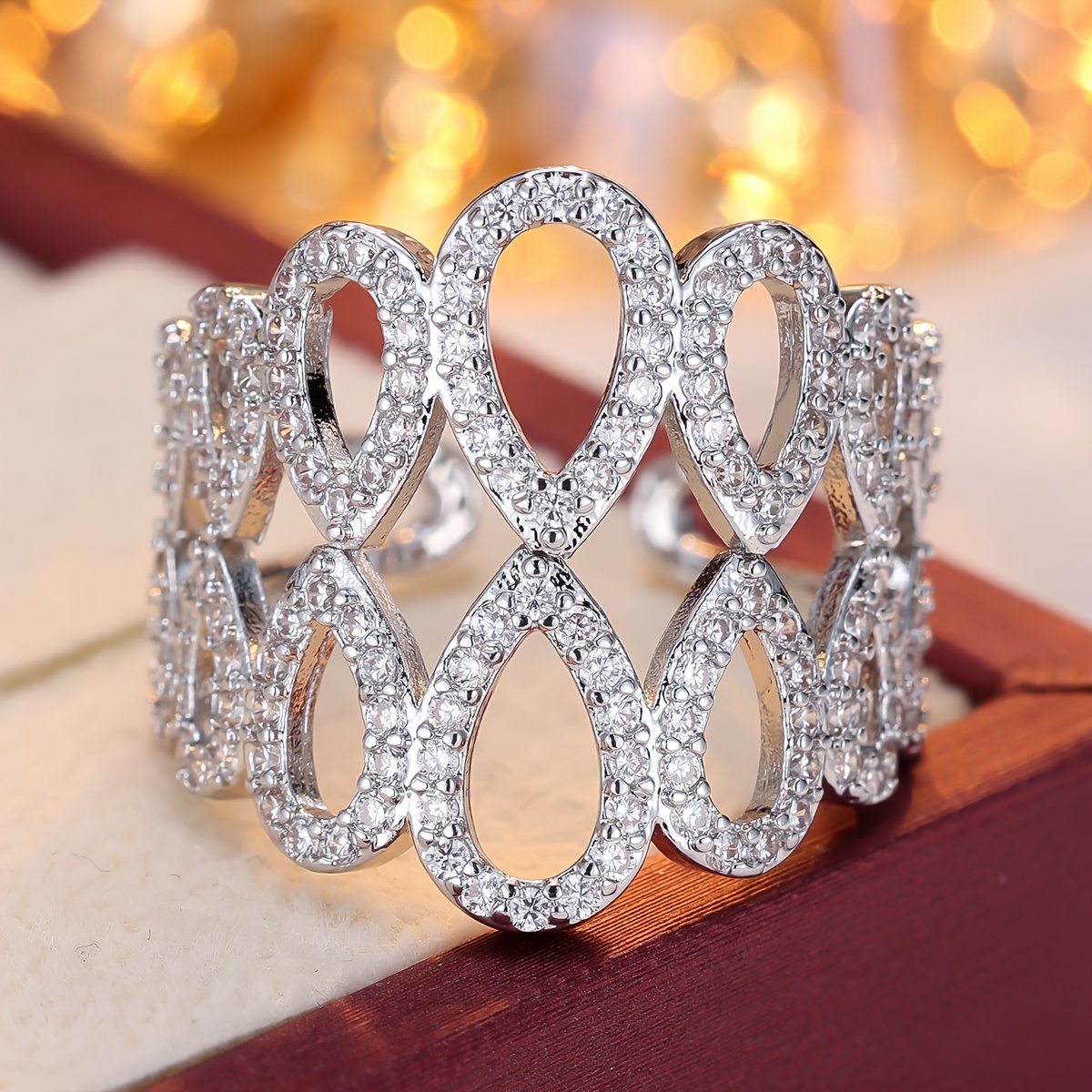 Women's Vintage-Inspired Open Ring, Copper with Golden Plating